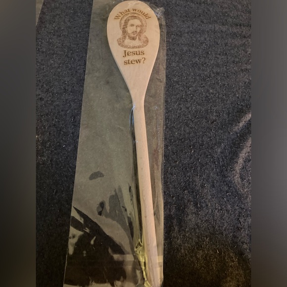 NWT Funny Engraved Wooden Spoon - WWJS - Picture 1 of 2